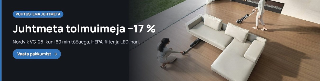 Juhtmeta tolmuimeja −17 %