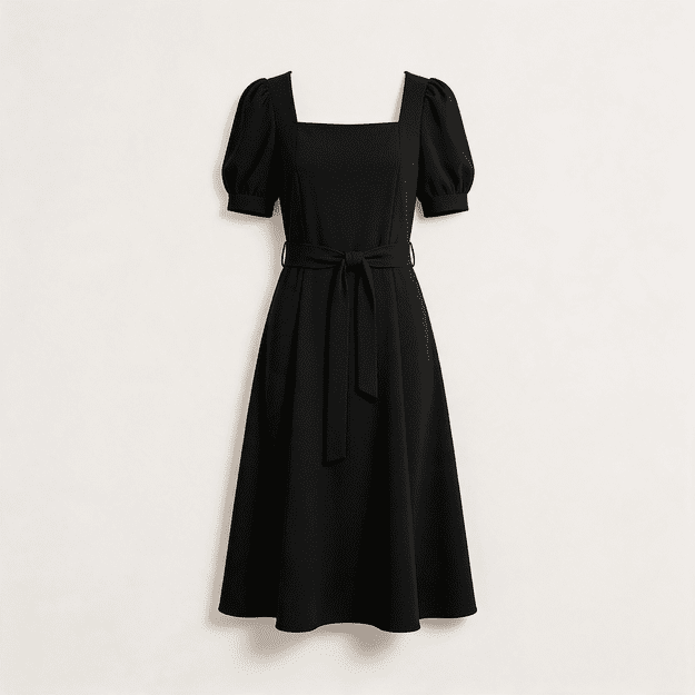 Aurela Lina midi suknelė – juoda